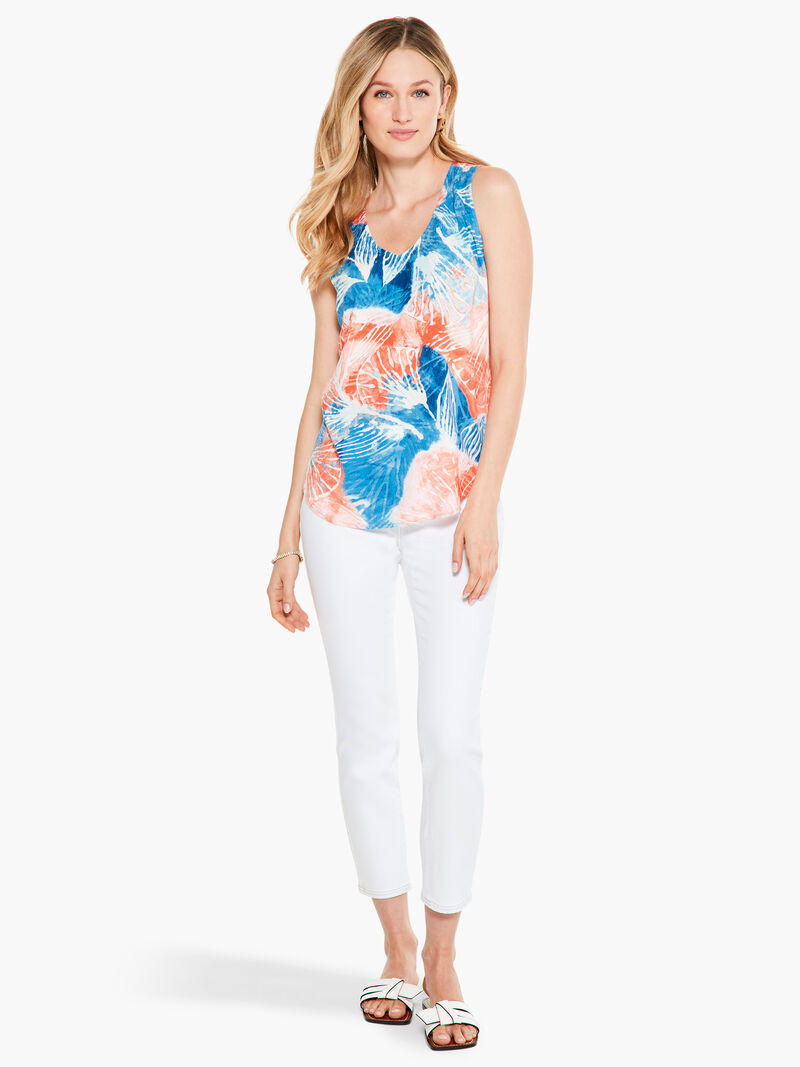 Woman Wears Watercolor Blooms Tank image number 3