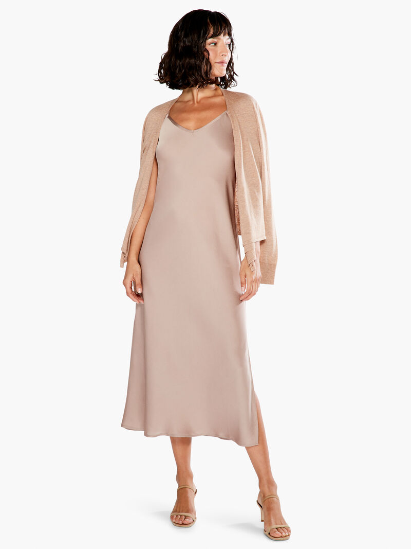 Woman Wears Crepe Slip Dress image number 0