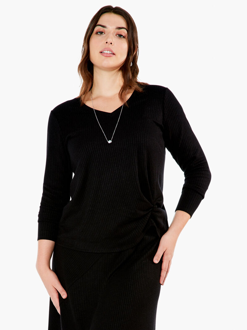 Woman Wears Cozy Rib Twist Top image number 0