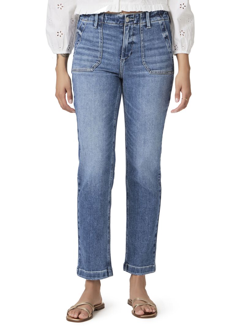 Woman Wears Paige - Mayslie Straight Ankle Jean image number 3