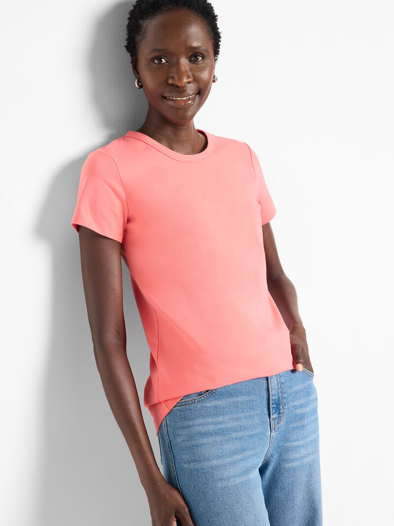 Woman Wears Perfect Knit Crew Neck T-Shirt image number 0