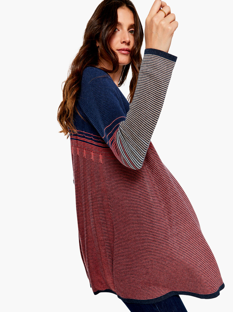 Woman Wears Ombre Twirl Cardigan image number 0