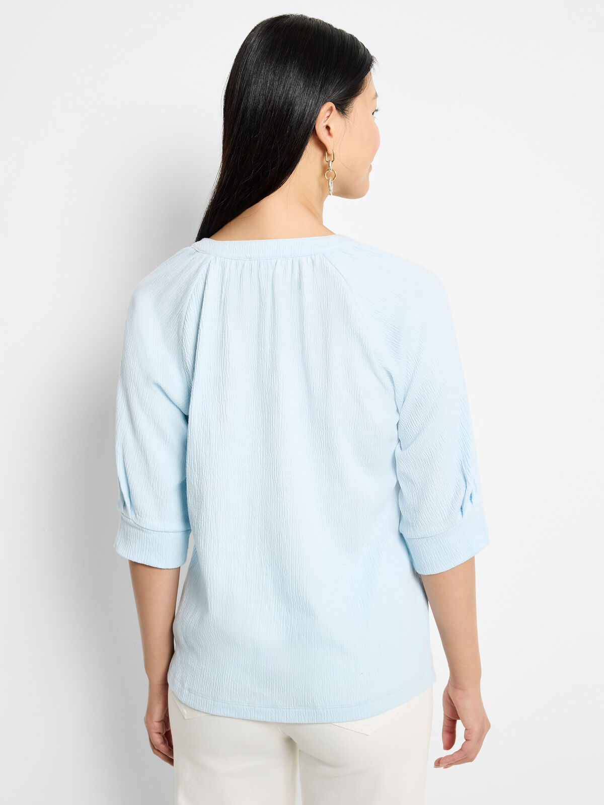 Crinkle Knit Café Top
