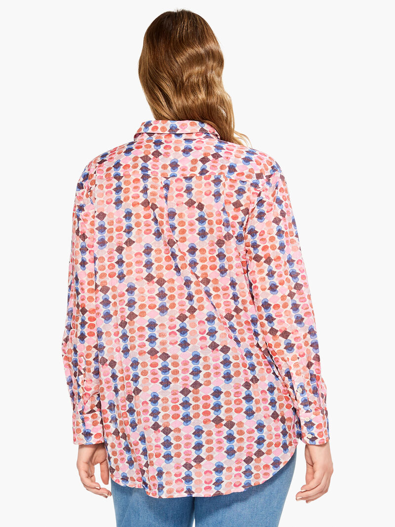 Woman Wears Geo Dots Boyfriend Shirt image number 3