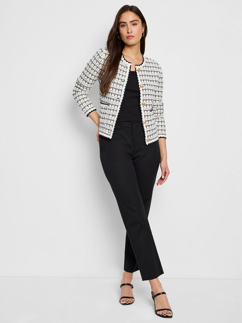 Woman Wears Mixed Up Sweater Jacket image number 1