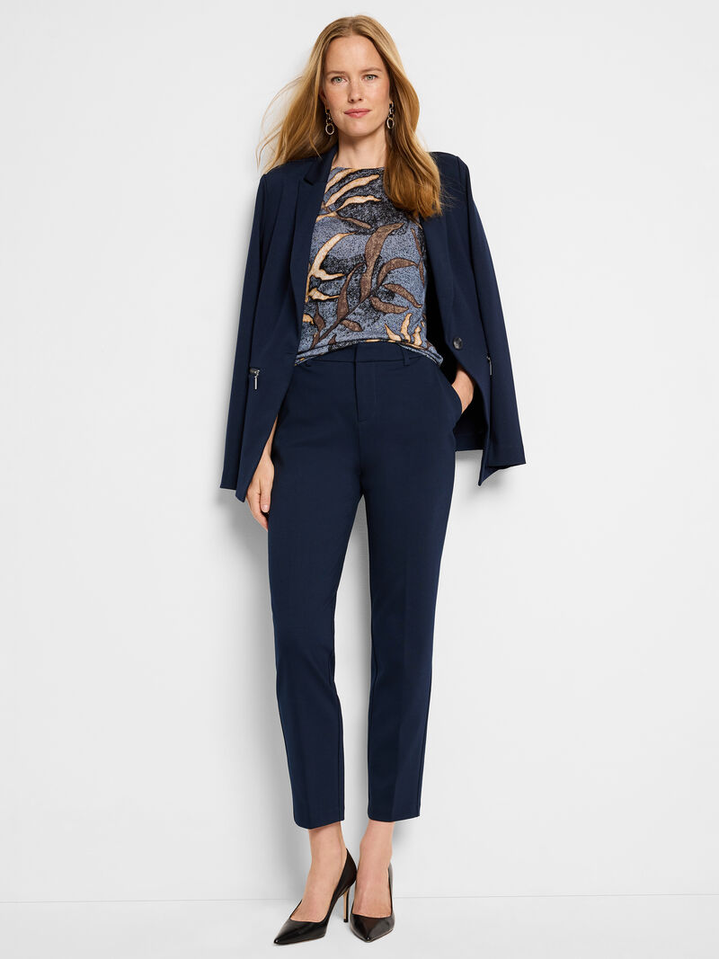 Woman Wears Ponte Zip Jacket image number 2