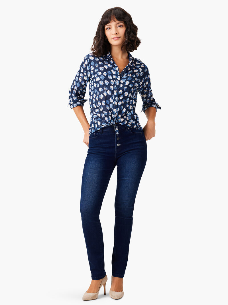 Woman Wears Many Moons Crinkle Shirt image number 3
