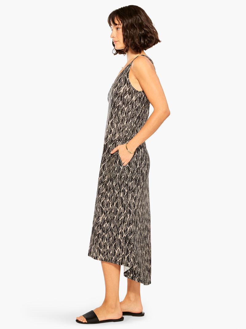 NZT Sketched Leaves Double V Tank Dress