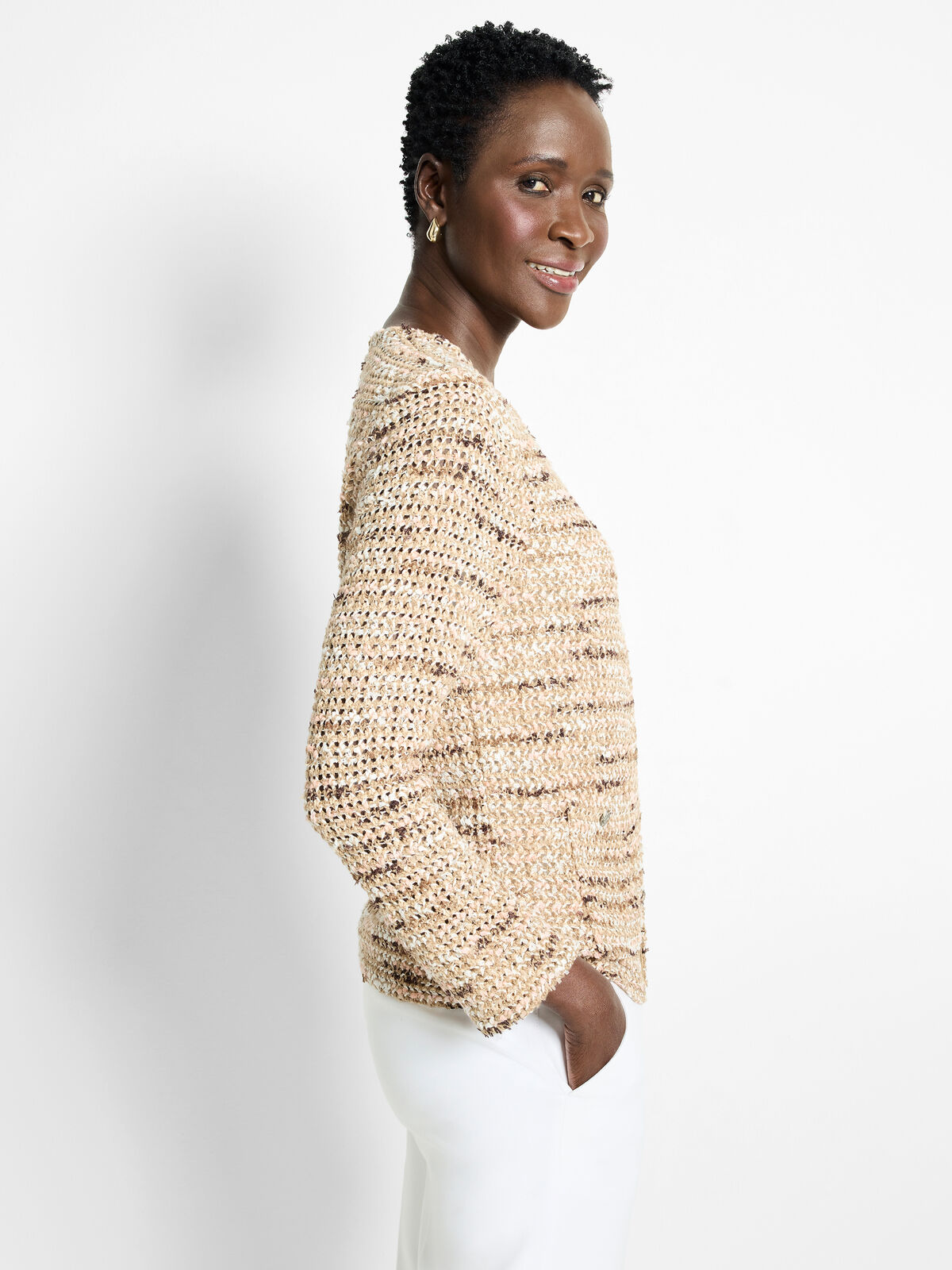 Tonal Mix Knit Jacket