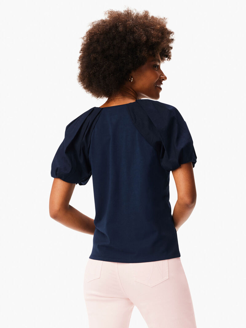 Woman Wears Mixed Media Statement Tee image number 2