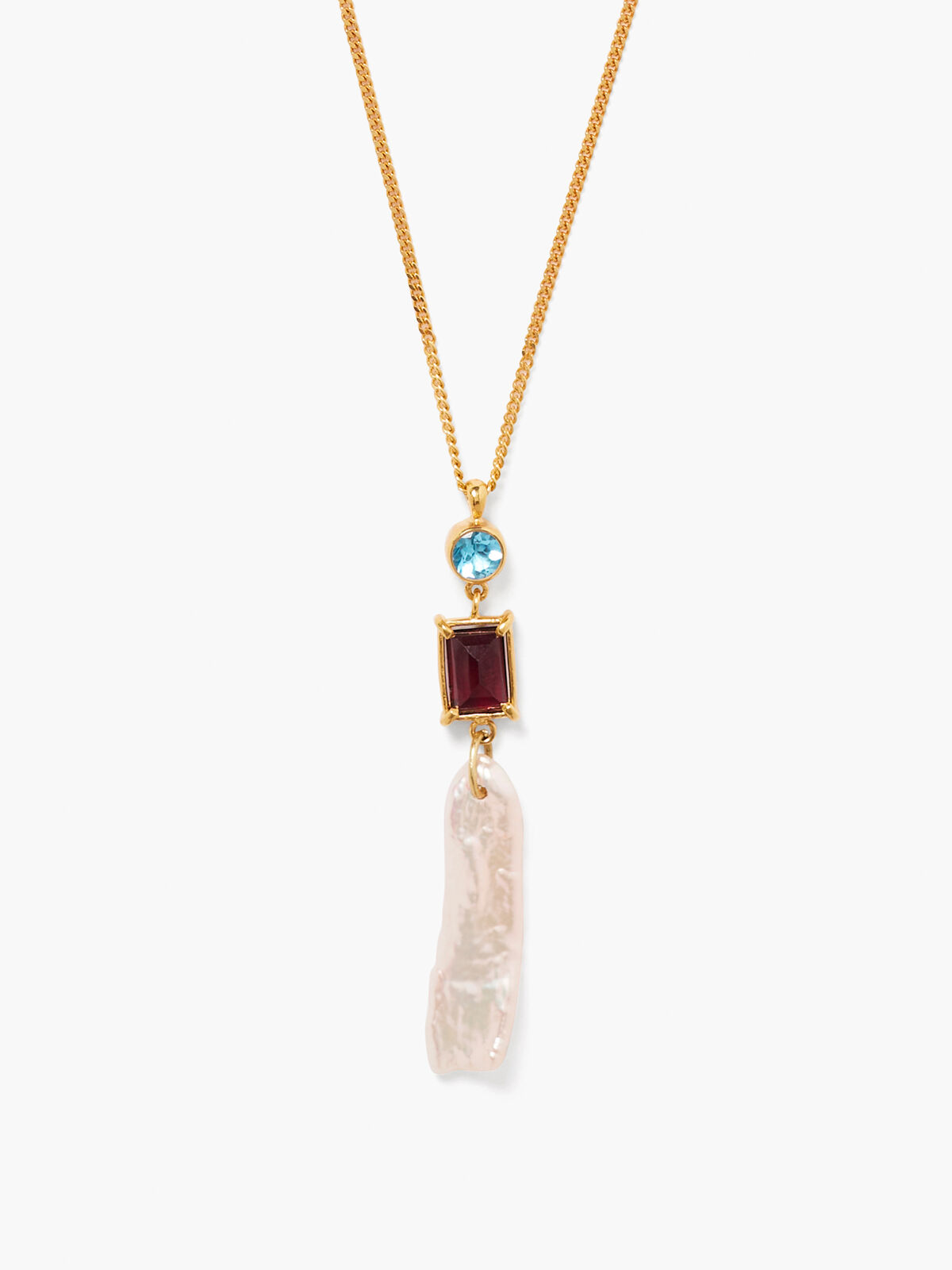 Chan Luu - Pearl And Stone Drop Necklace