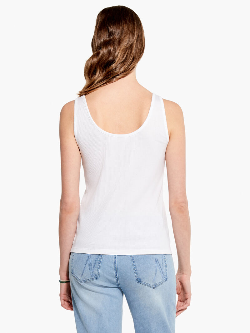 Woman Wears Drapey Rib Scoop Tank image number 2
