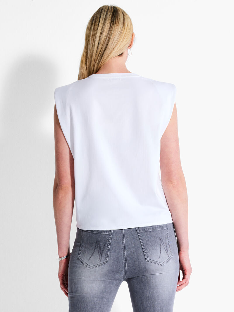 Woman Wears NZT Power Shoulder Crew Tank image number 2