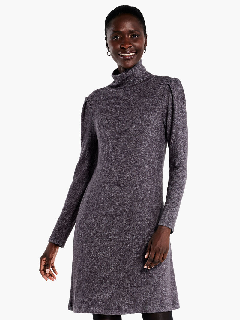 Woman Wears Cozy Rib Dress image number 3