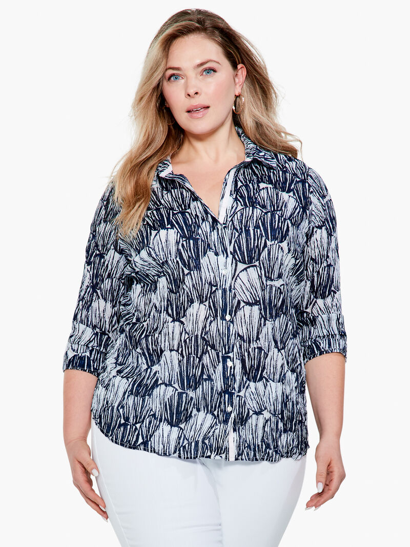 Woman Wears Indigo Shells Top image number 0