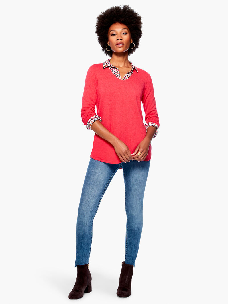 Woman Wears Vital V Neck Sweater image number 3
