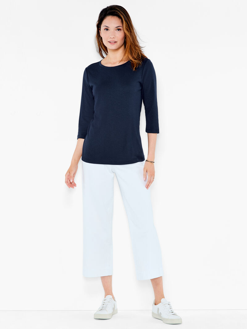 Woman Wears NZT 3/4 Sleeve Boat Tee image number 3