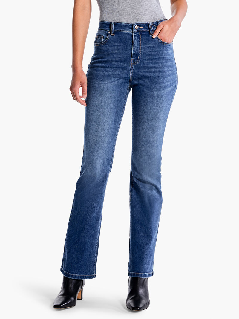 Woman Wears NZ Denim 31" High Rise Boot Cut Jeans image number 0