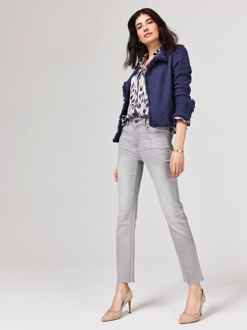 Woman Wears NZ Denim 28" Daytrip Straight Ankle Jeans image number 4