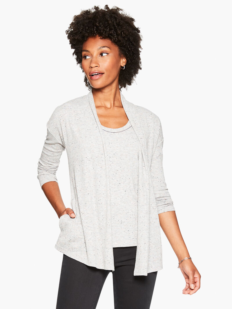 
                    Speckled Knit Cardigan