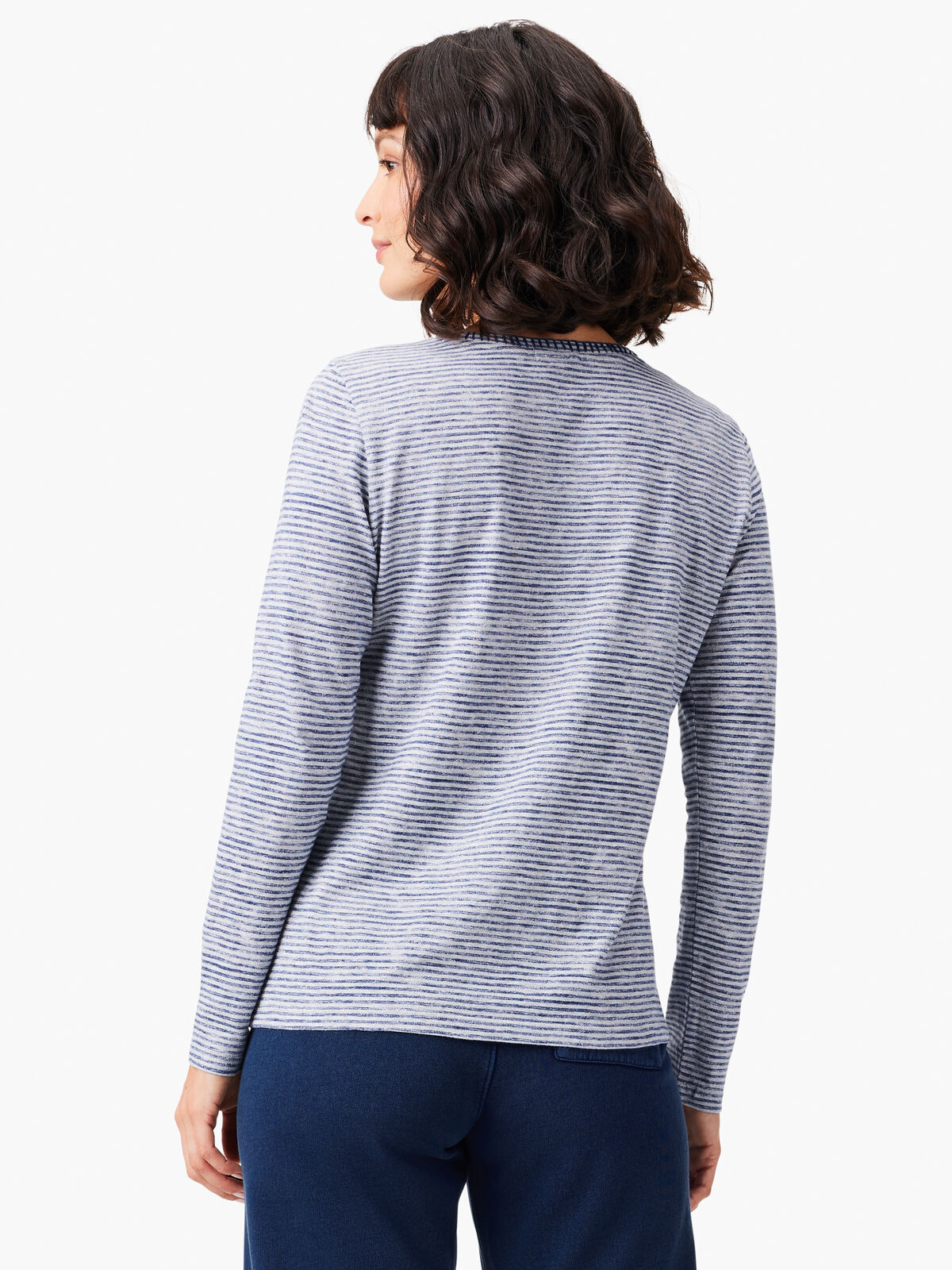 NZT Crew Neck Long Sleeve Stripe Tee