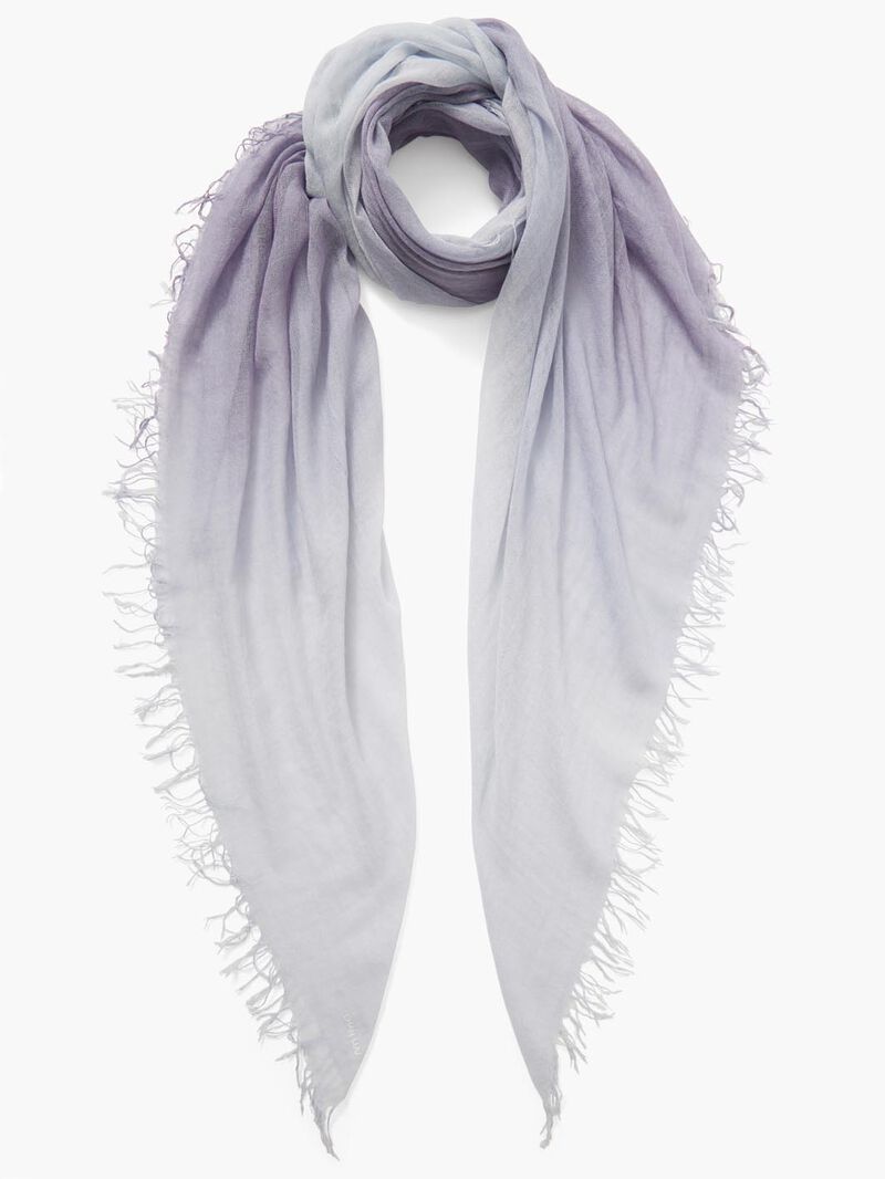 Woman Wears Dip Dye Cashmere/Silk Scarf image number 0