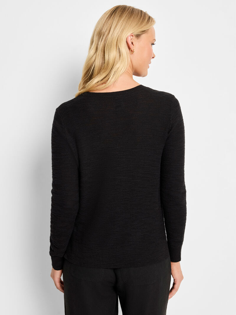 Woman Wears Breezy Texture Sweater image number 3