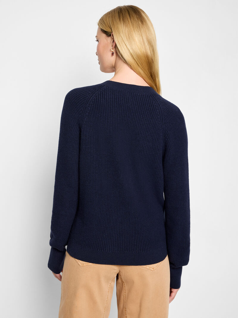 Woman Wears Shaker Stitch Wrap Sweater image number 2