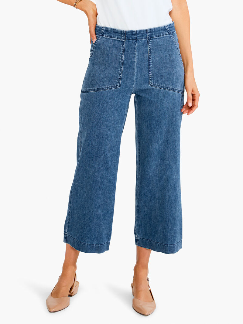 Woman Wears NZ Denim 25" All Day Wide Leg Jeans image number 0