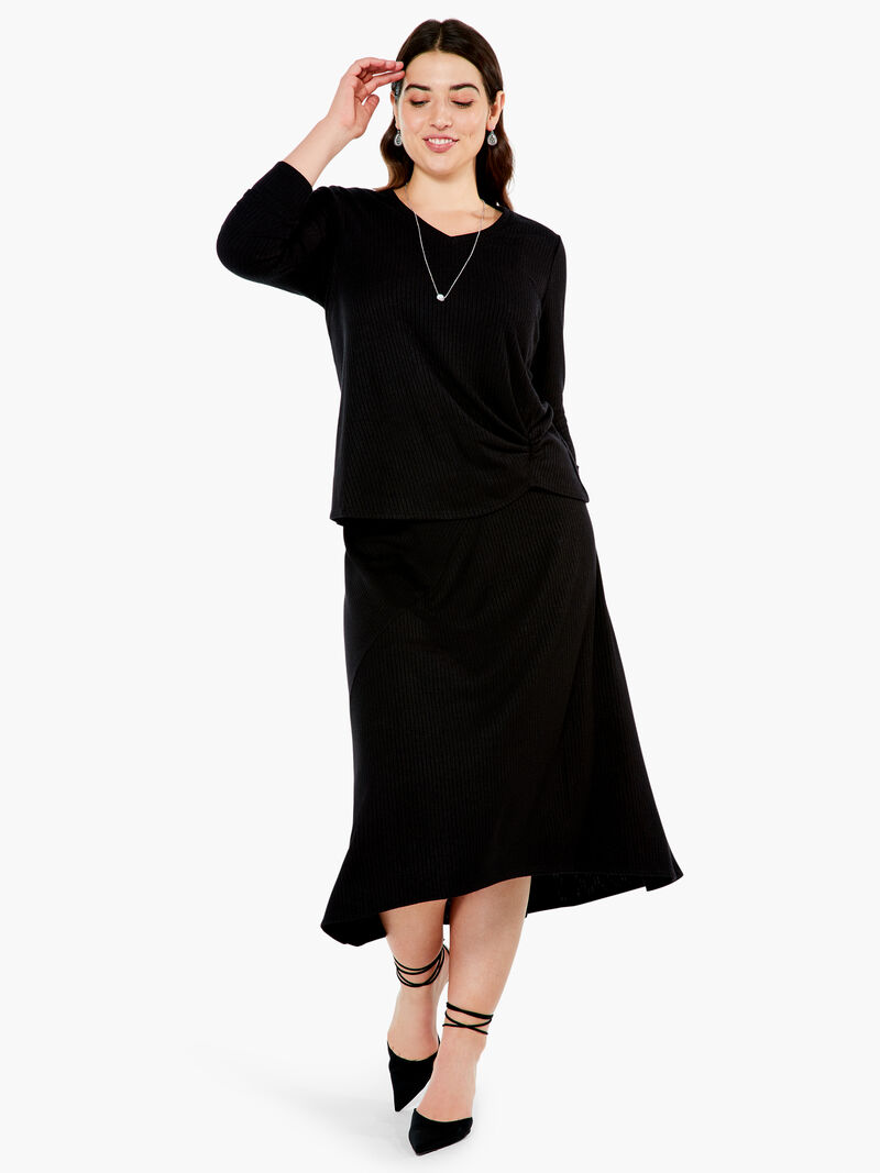 Woman Wears Cozy Rib Twist Top image number 3