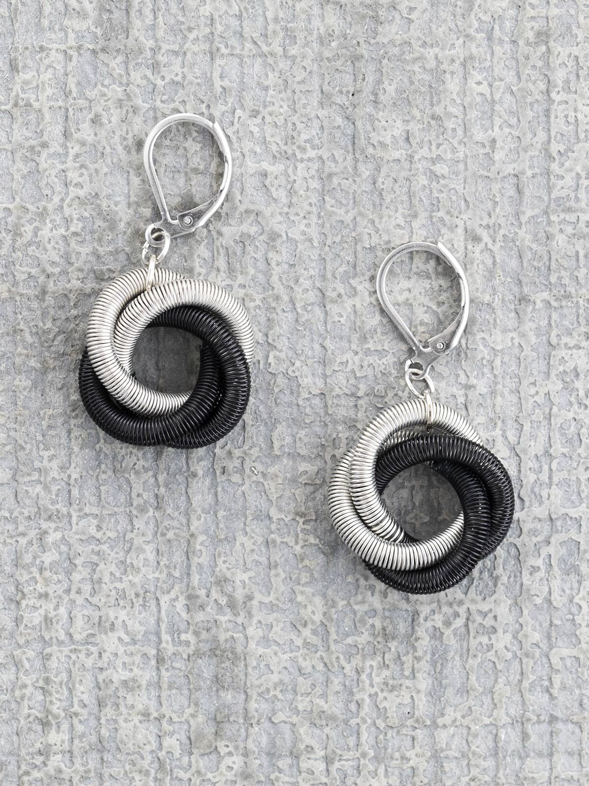 SEA LILY SILVER/BRONZE FLOATING KNOT EARRING