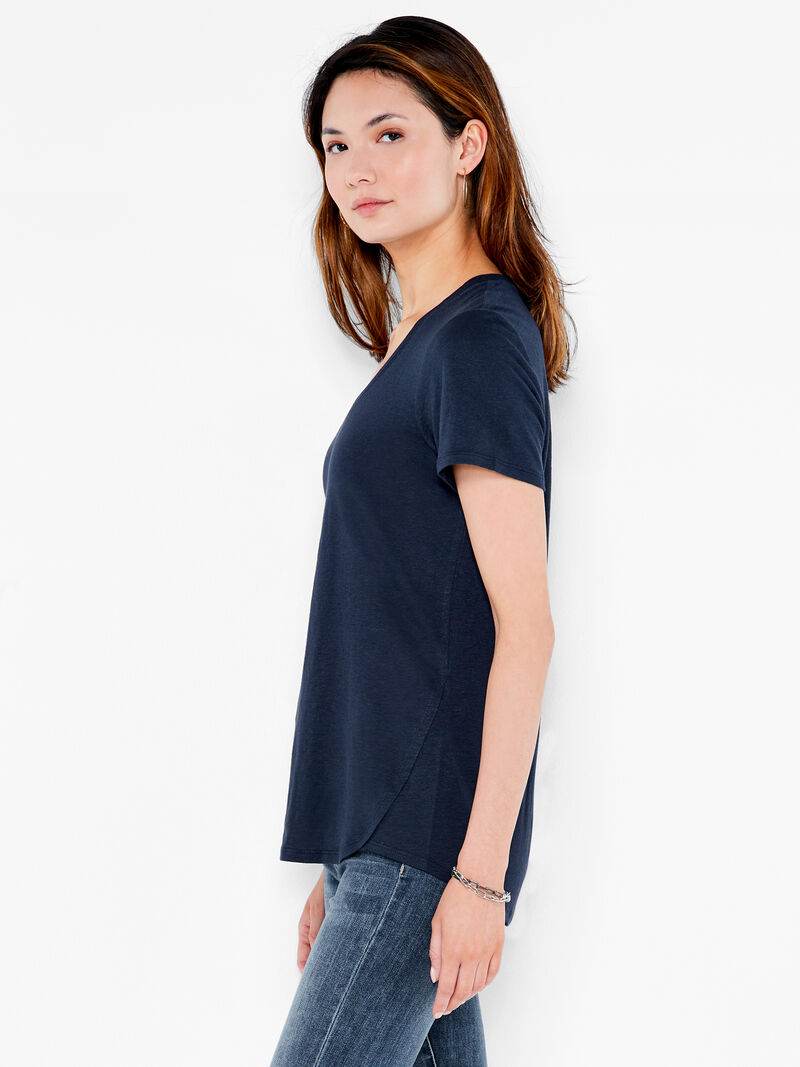 Woman Wears NZT Short Sleeve Shirt Tail Scoop Tee image number 1