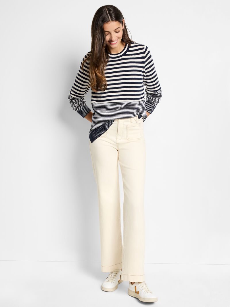 Cotton Cashmere Striped Sweater