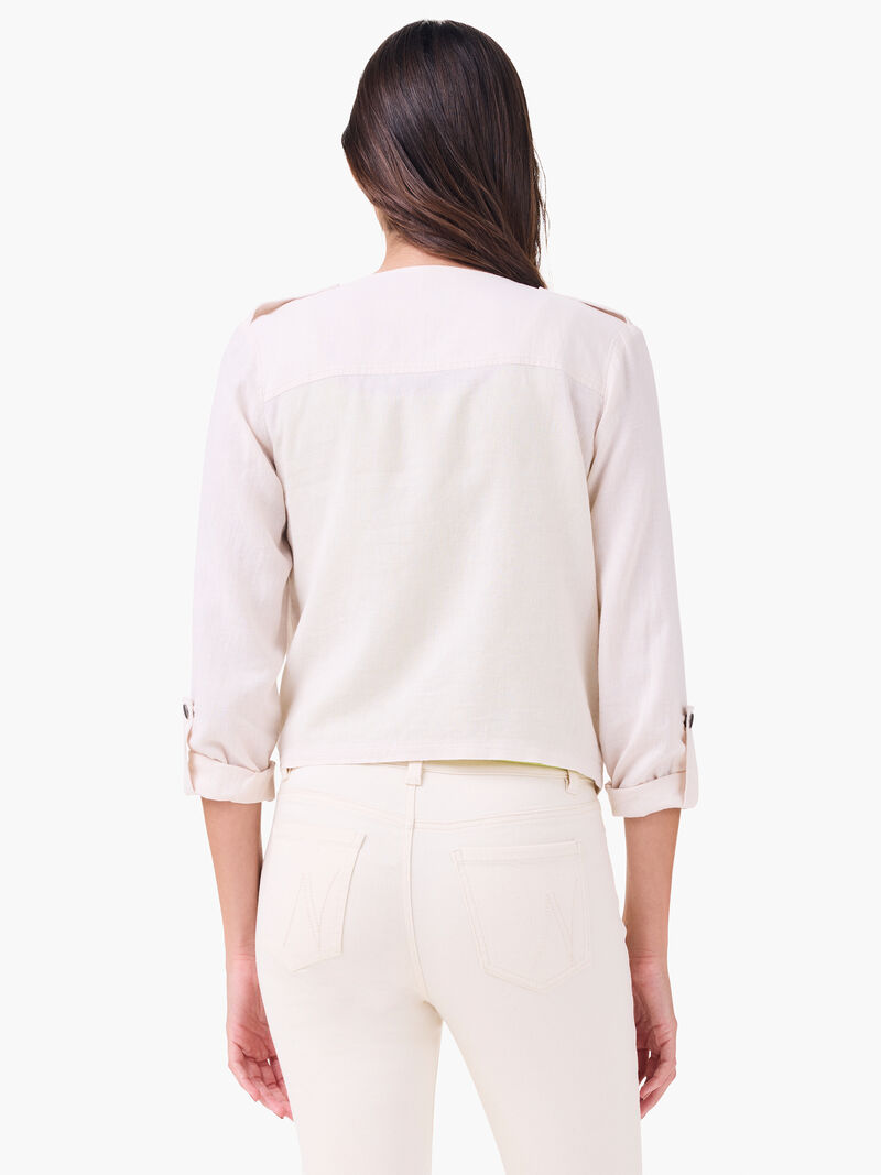 Woman Wears Rumba Linen Moto Jacket image number 3