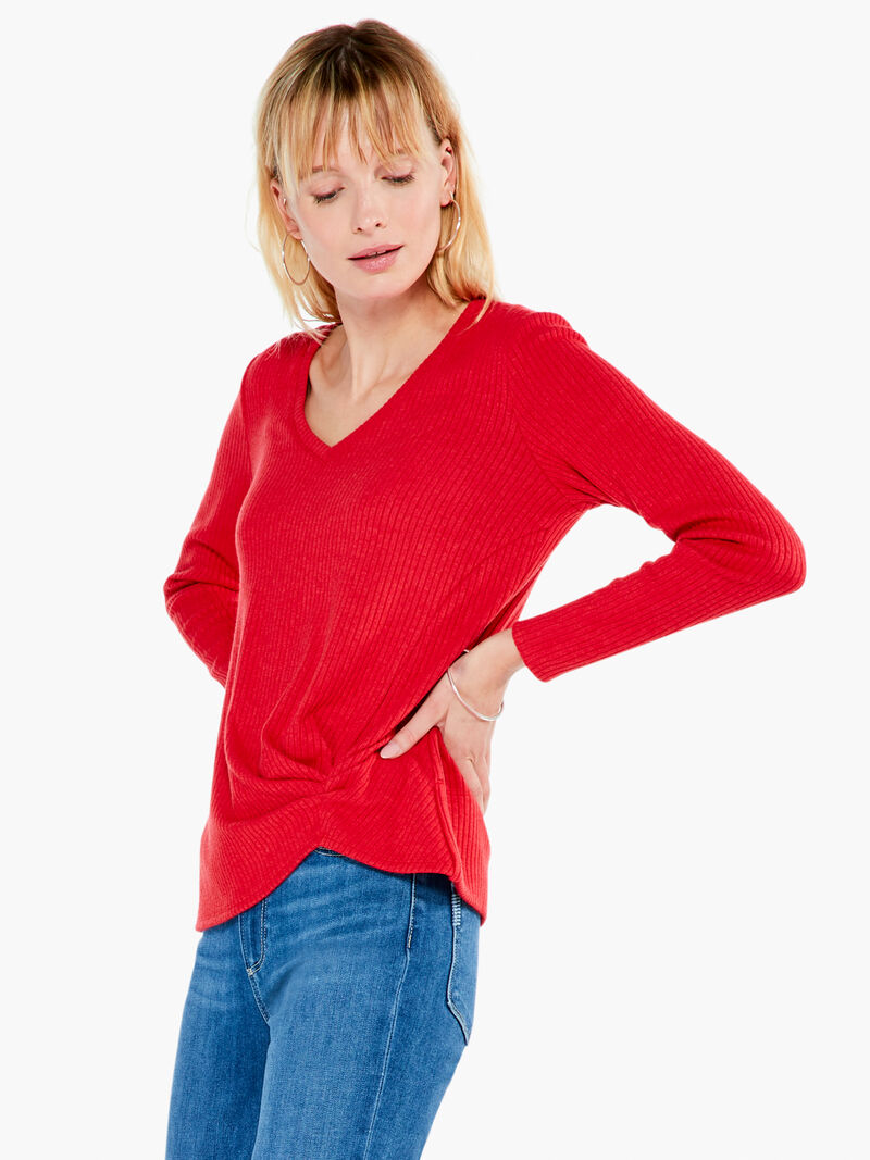 Woman Wears Cozy Rib Twist Top image number 1