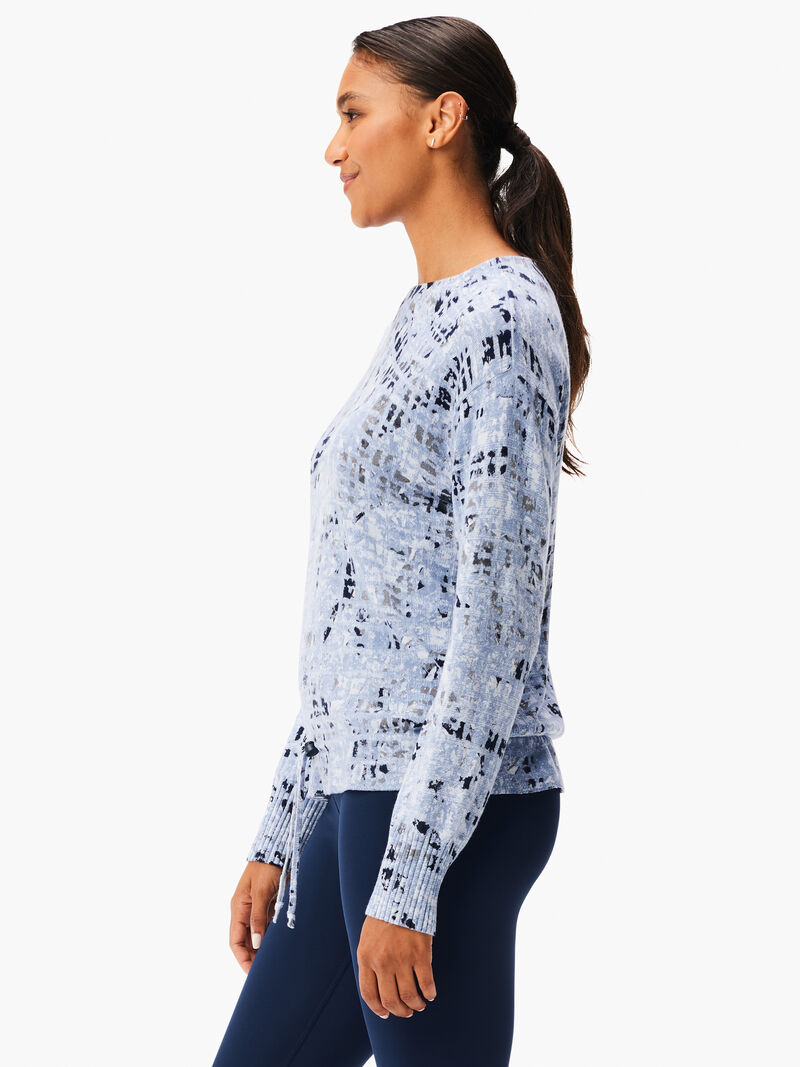 Woman Wears Cool Down Abstract Grid Sweater image number 1