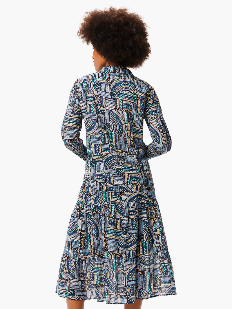 Woman Wears Mosaic Mix Crinkle Shirt image number 2