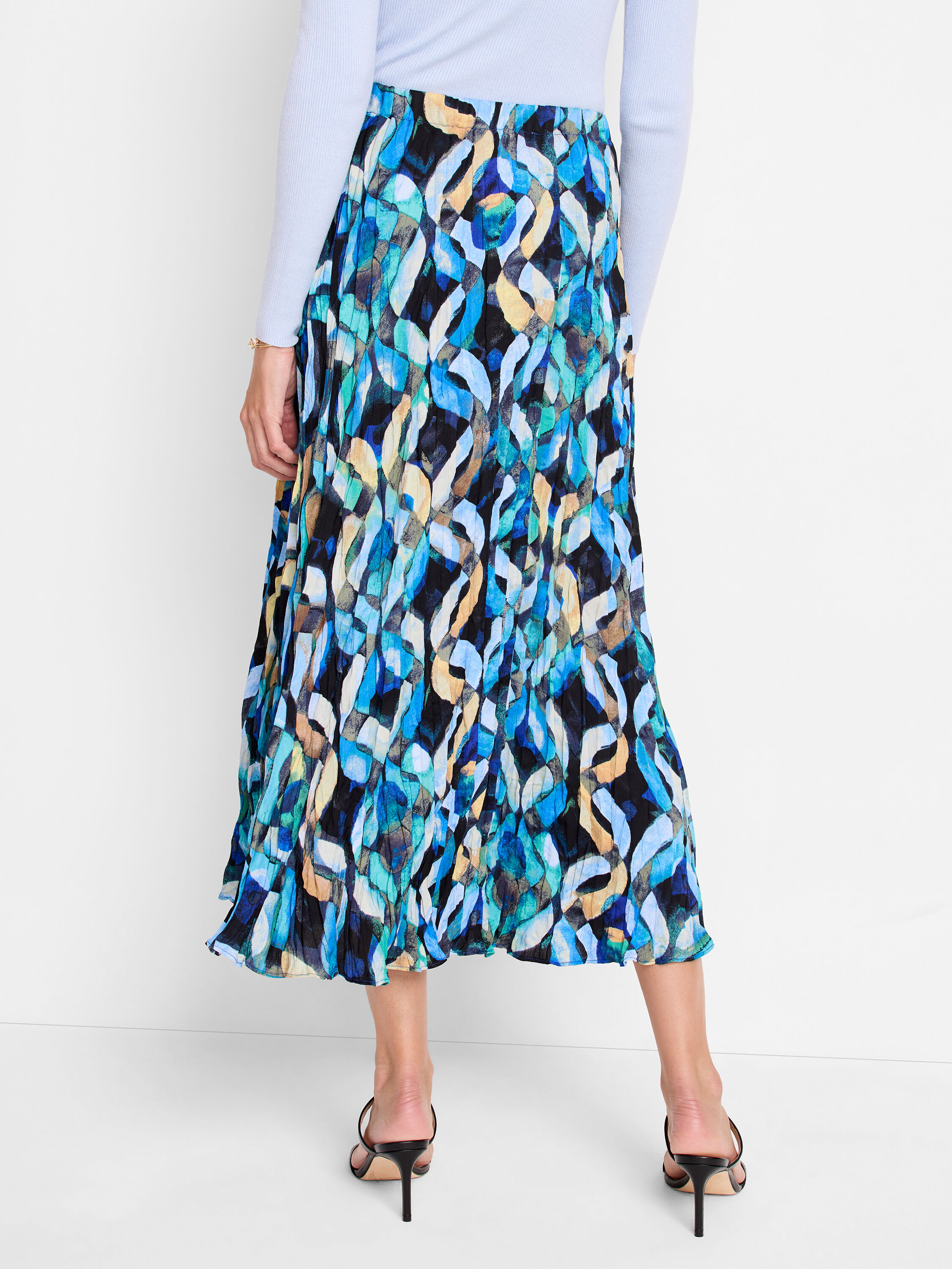 【NICK&NICOLE】 UNBALANCE STRIPE MIDI SKIRT /追跡付 Wave Links Skirt | NIC+ZOE