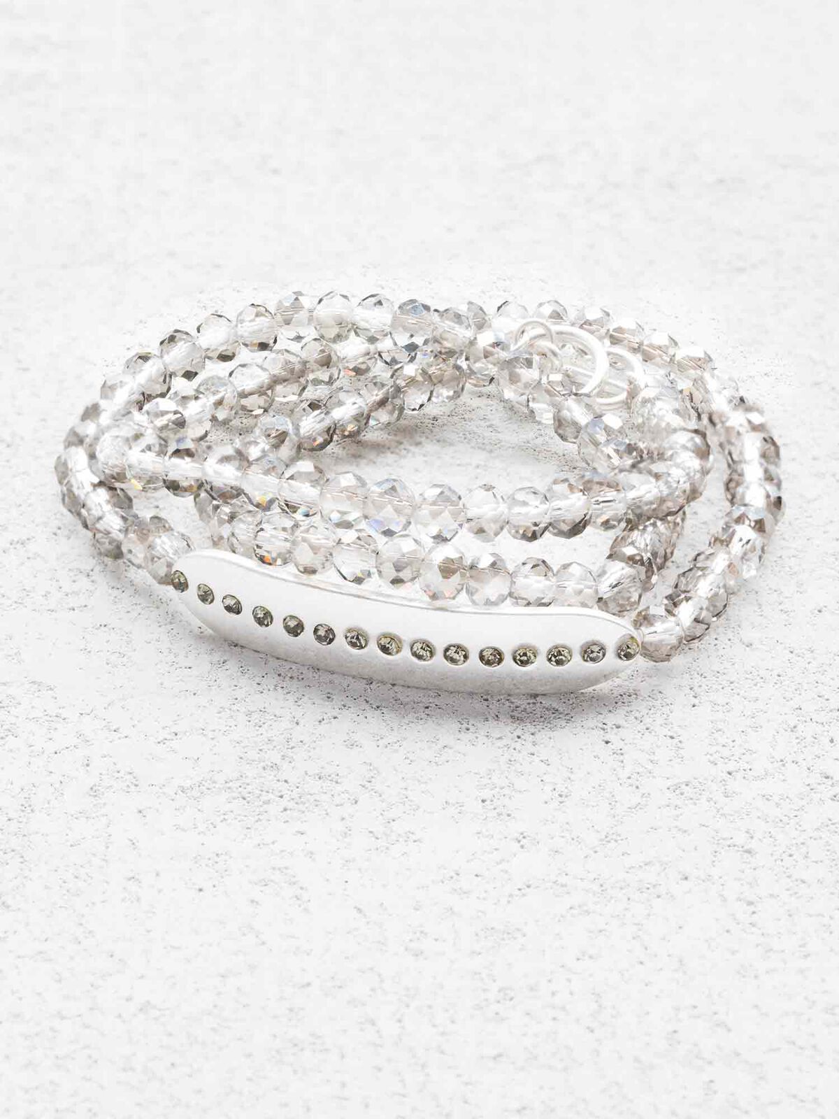 MARLYN SCHIFF STONE TAG WRAP BRACELET
