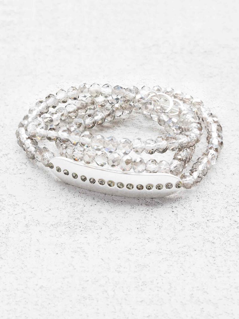 Woman Wears MARLYN SCHIFF STONE TAG WRAP BRACELET image number 0