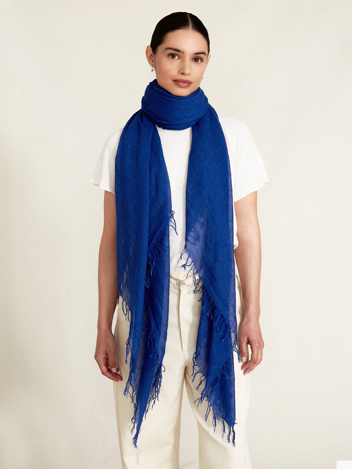 Chan Luu - Solid Scarf With Fringe Edges