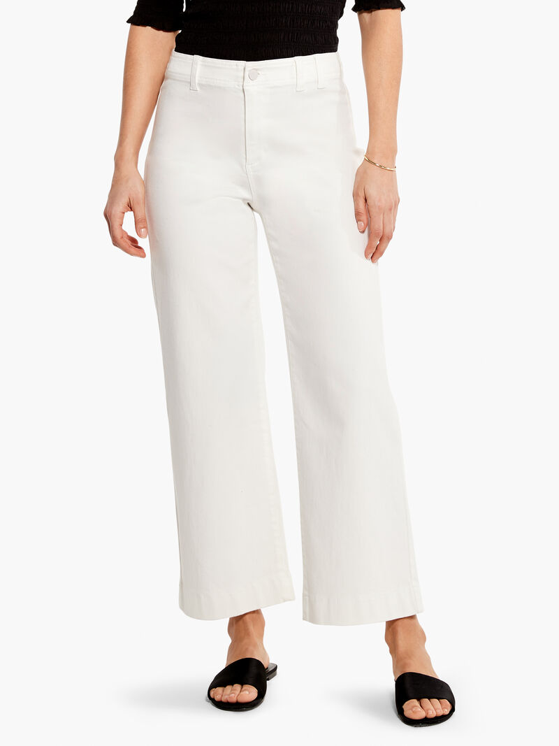Woman Wears NZ Denim Mid Rise Wide-Leg Crop Jean image number 0