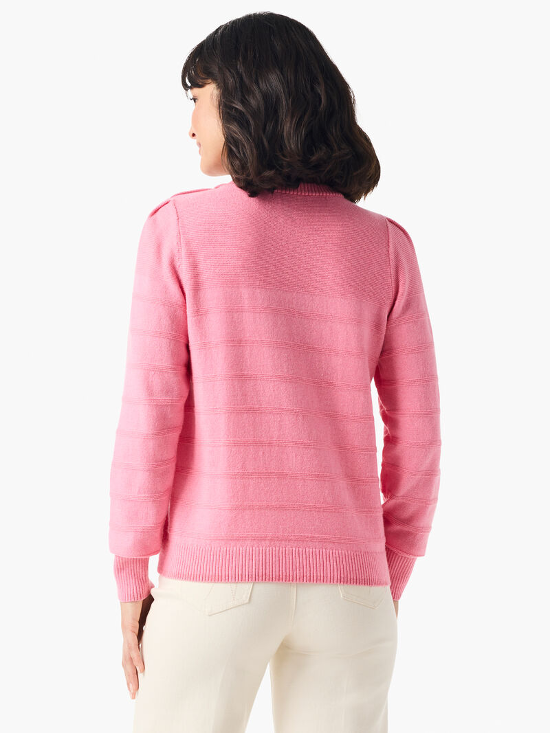Woman Wears Button Shoulder Cashmere Sweater image number 3