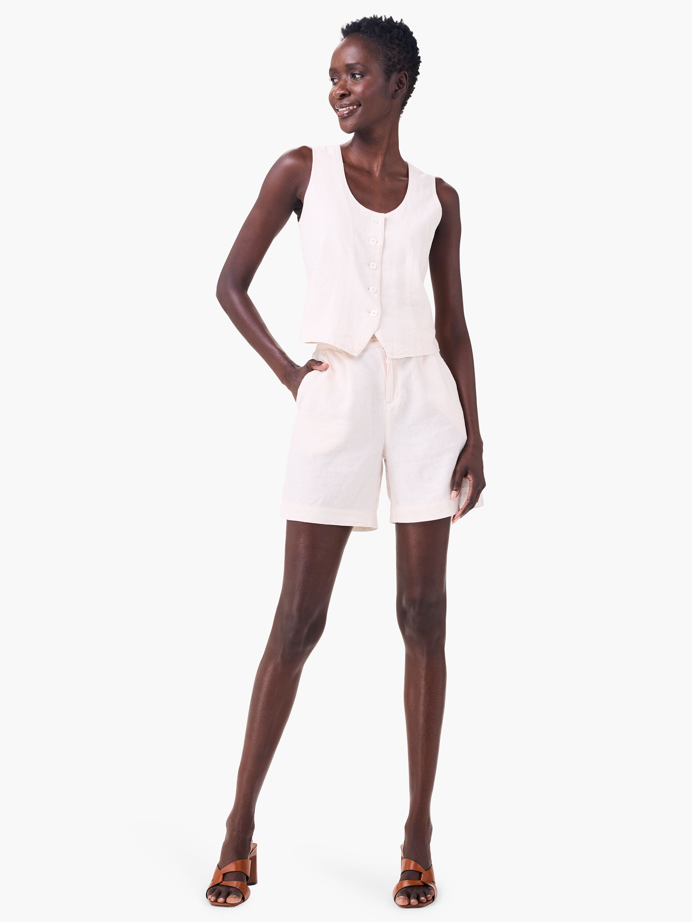 Rumba Linen Vest | NIC+ZOE
