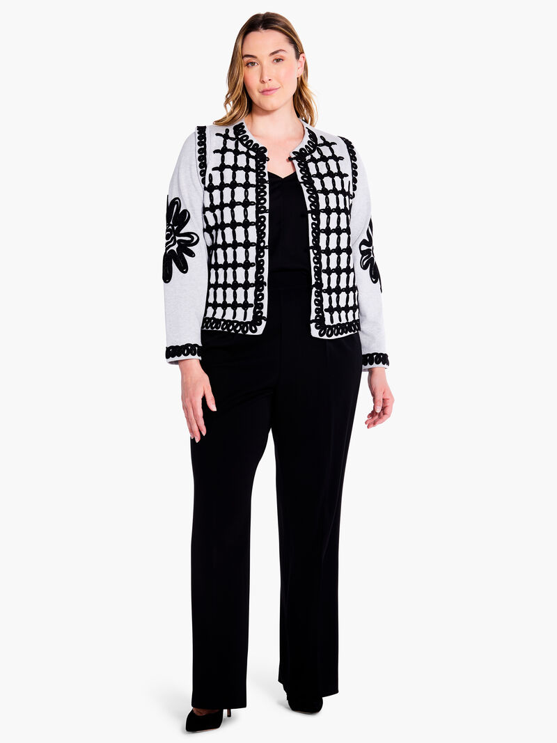 Woman Wears Romantic Soutache Knit Jacket image number 3