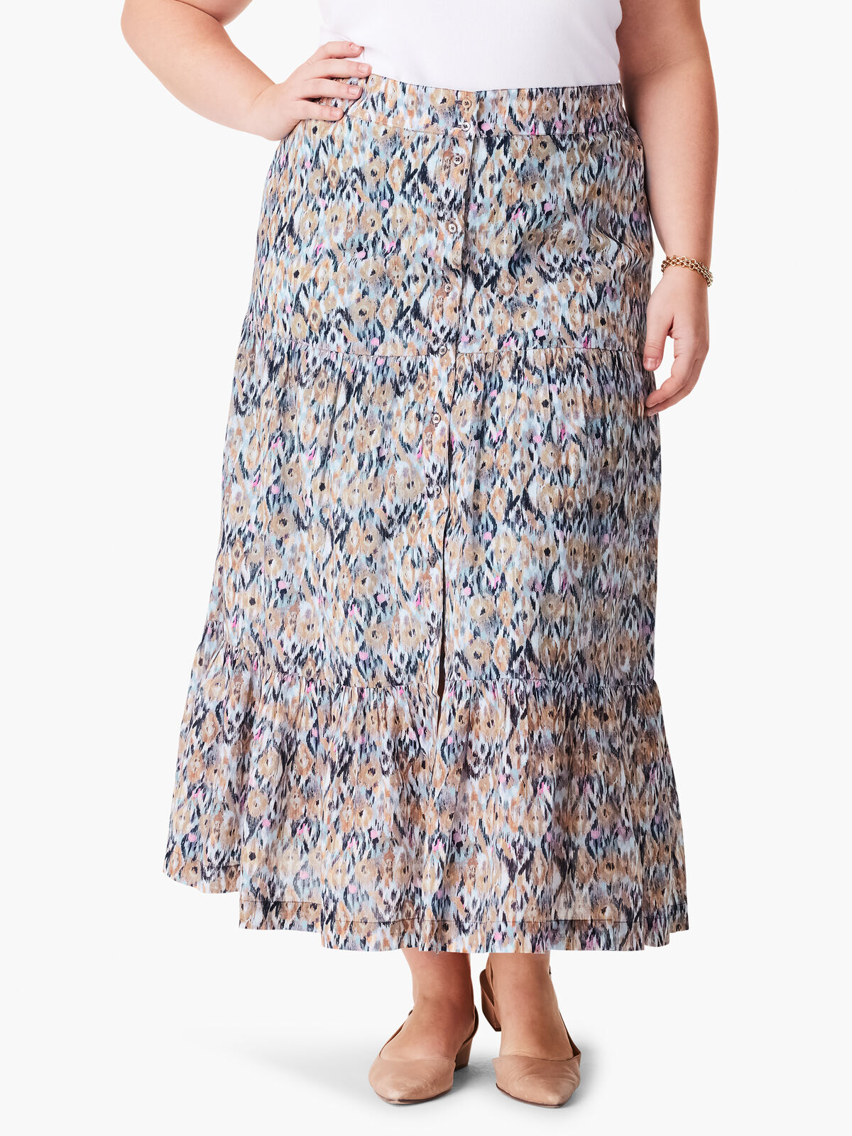 Up Beat Ikat Tiered Skirt