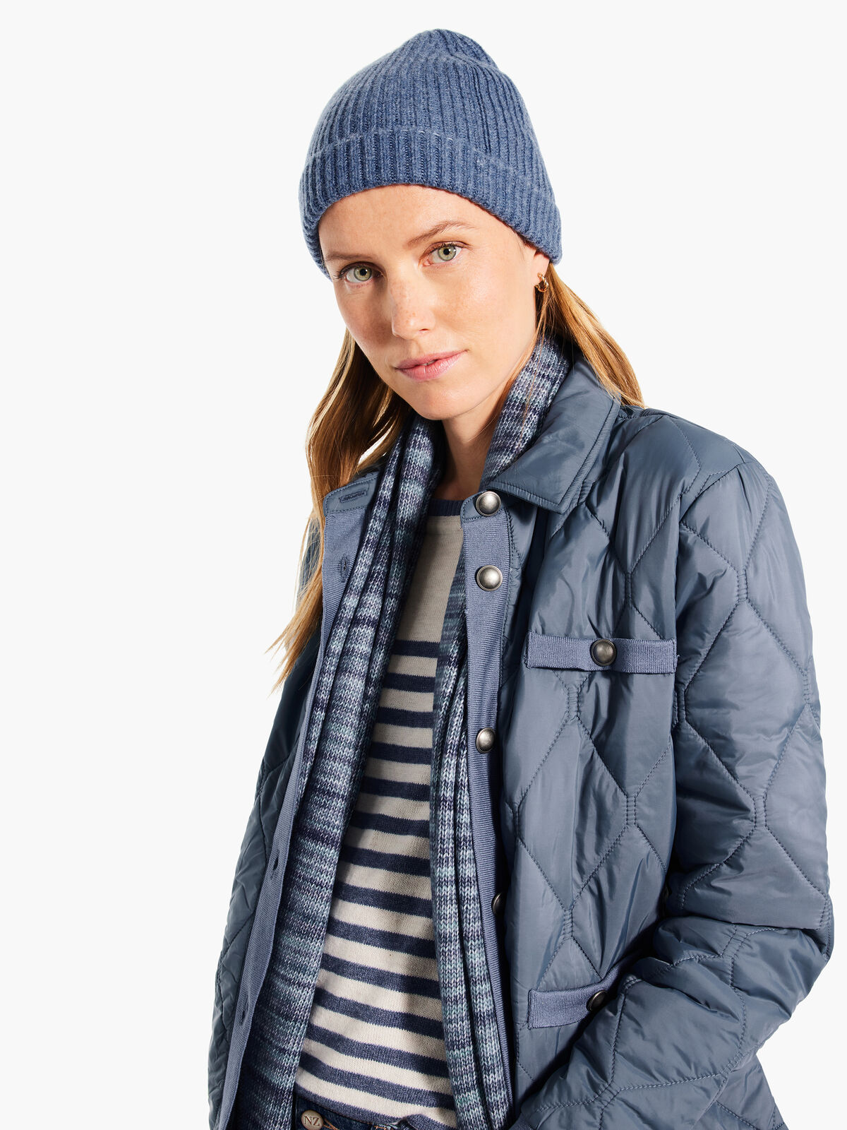 Knit Trim Puffer Jacket