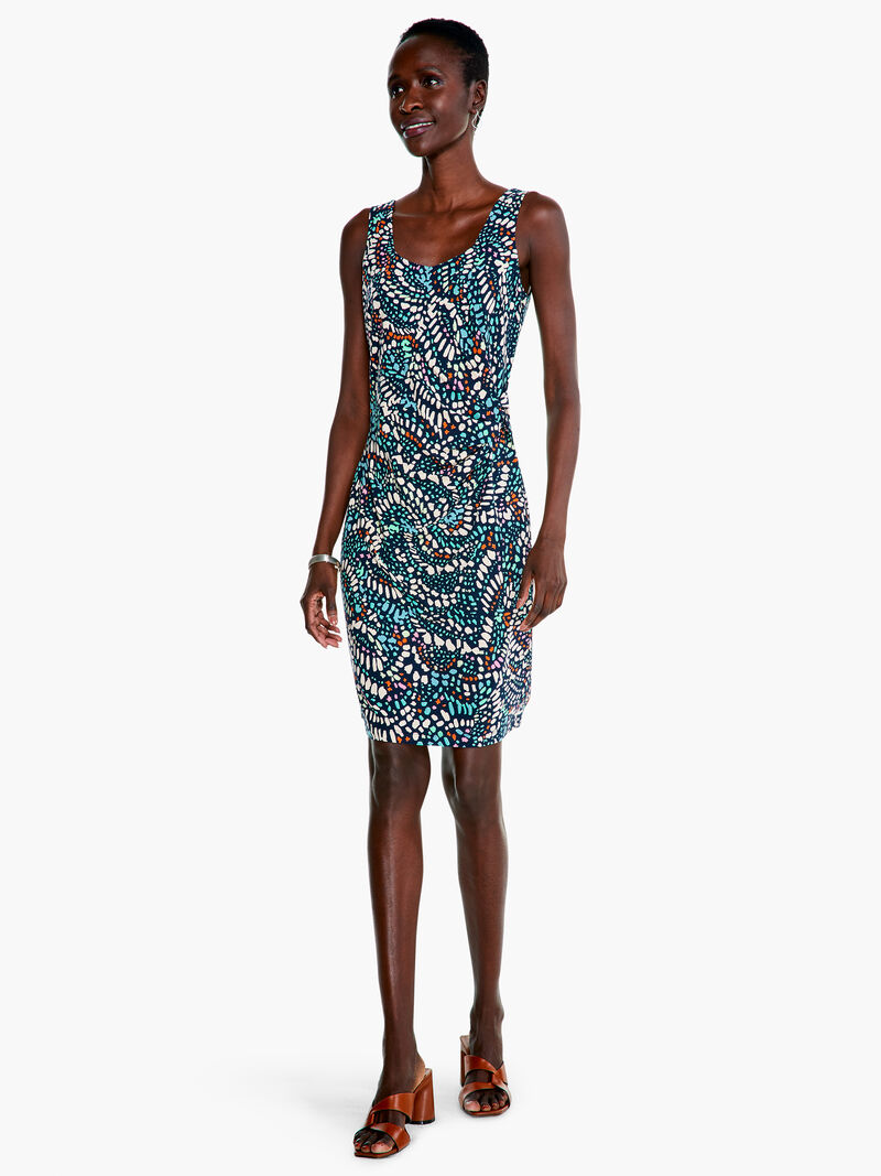 Woman Wears Mosaic Dots Dress image number 3