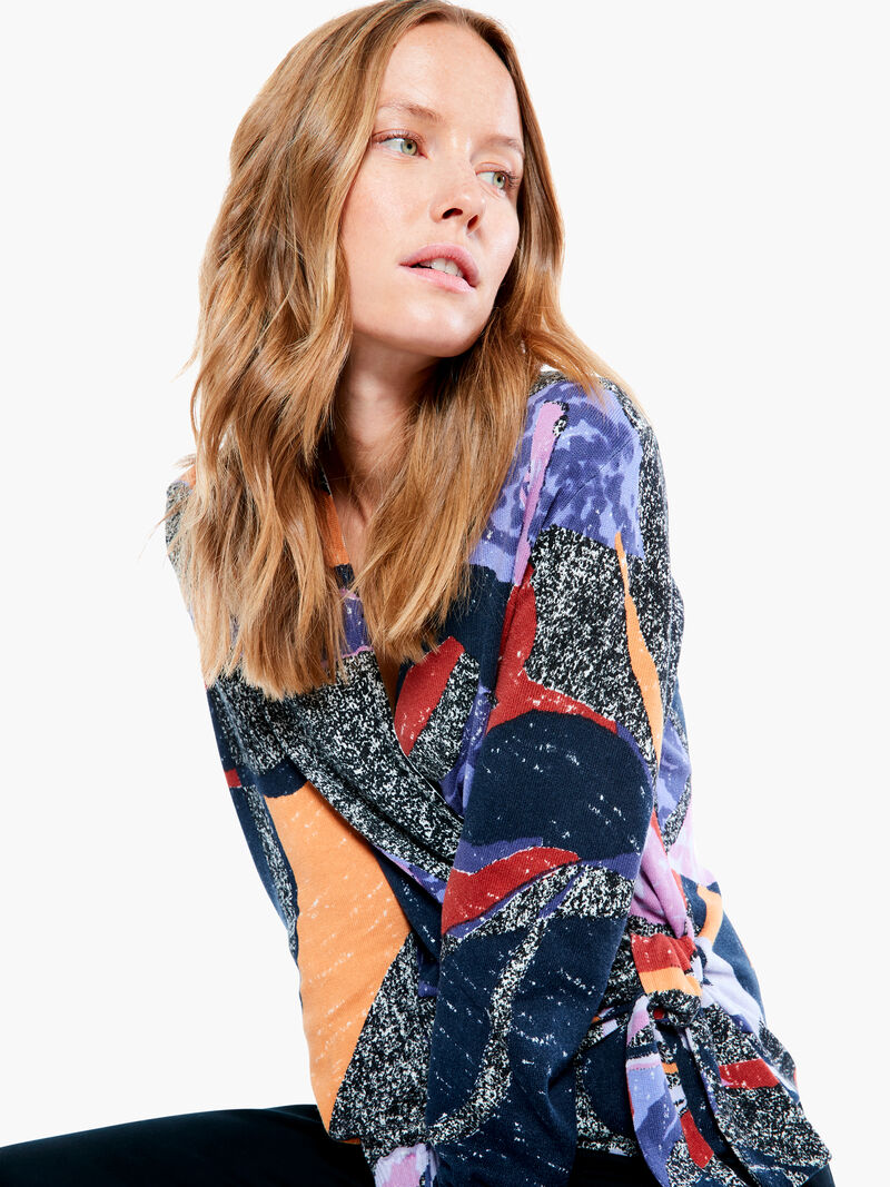 Woman Wears Falling Petals Vital Wrap Sweater image number 0