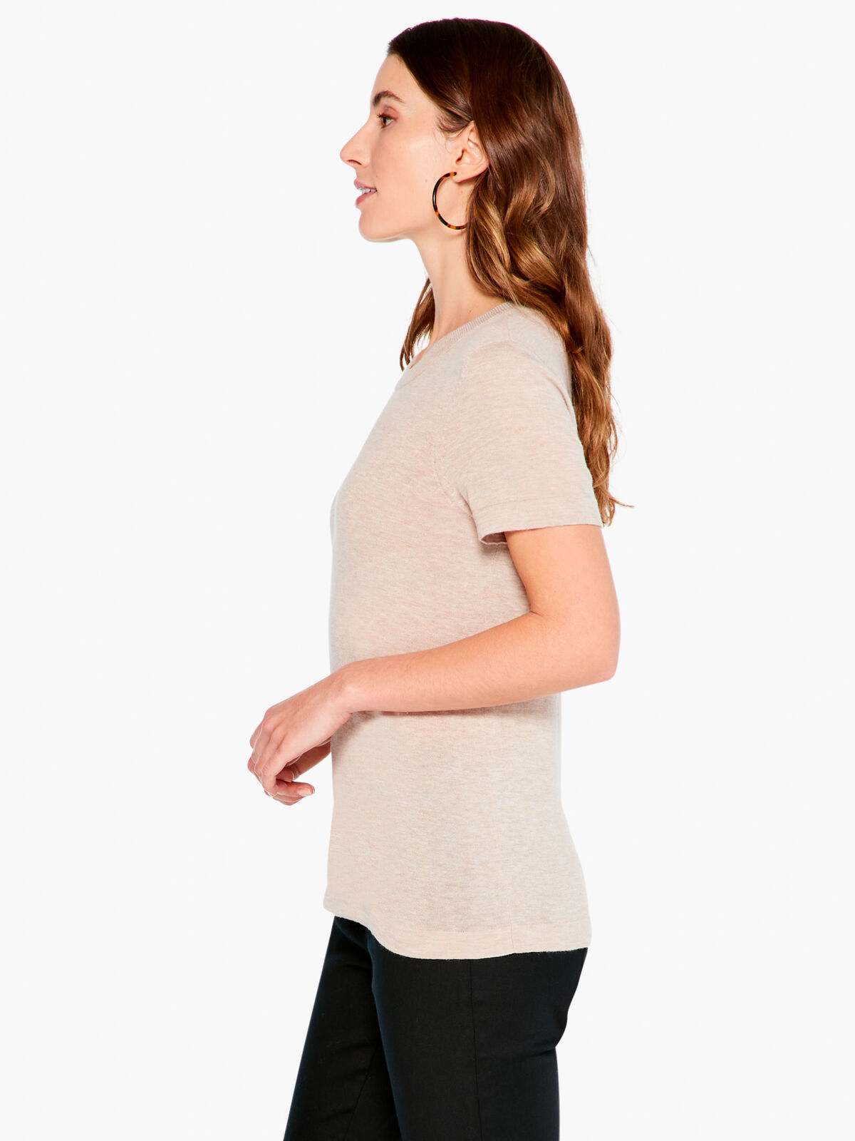 Crew Neck Short Sleeve Sweater Tee